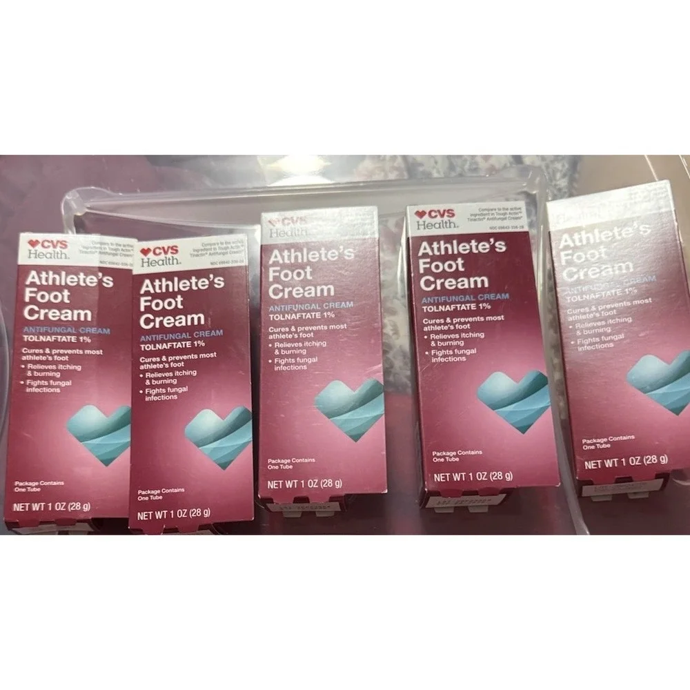 CVS Athlete's Foot Cream Lot Of 5 Tolnaftate 1% 1 Oz *See All Expiration Dates*